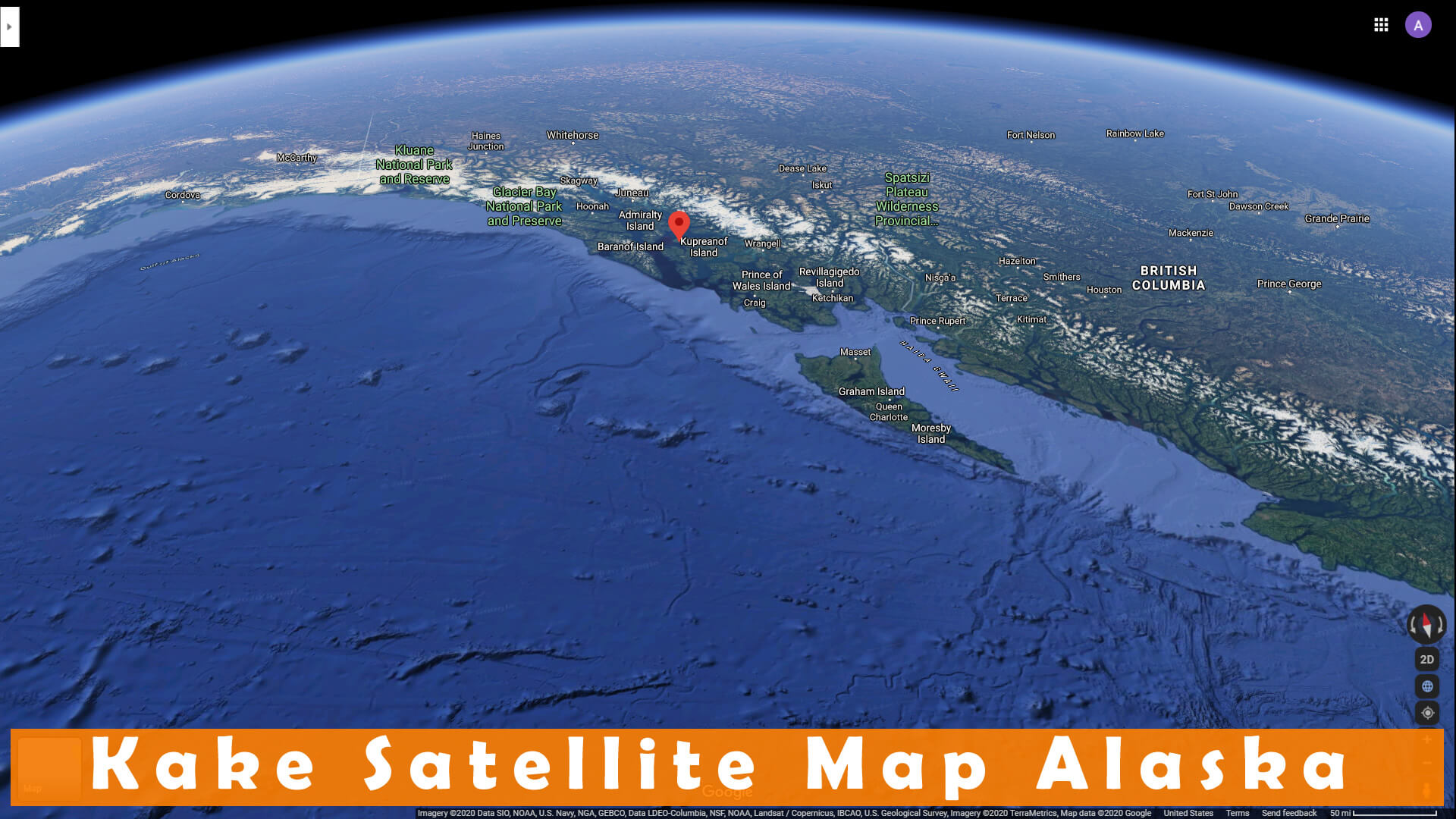 Kake Satellite Carte Alaska